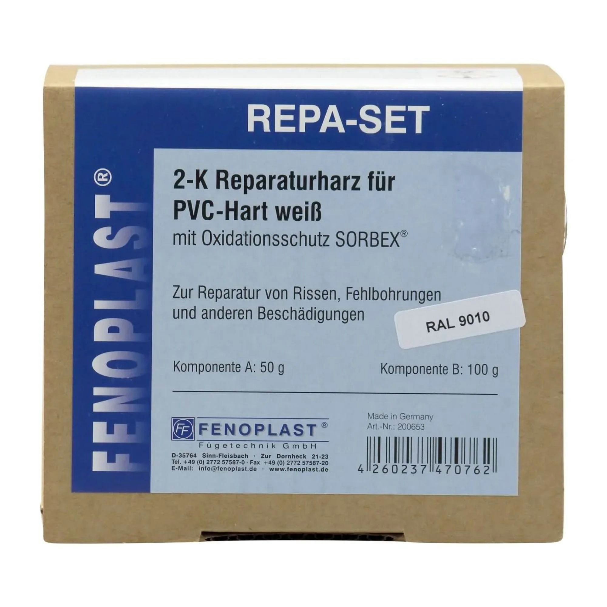 Boni-Shop Kunststoff-Reparaturset Fenoplast Repa-Set RAL 9010 Reinweiß