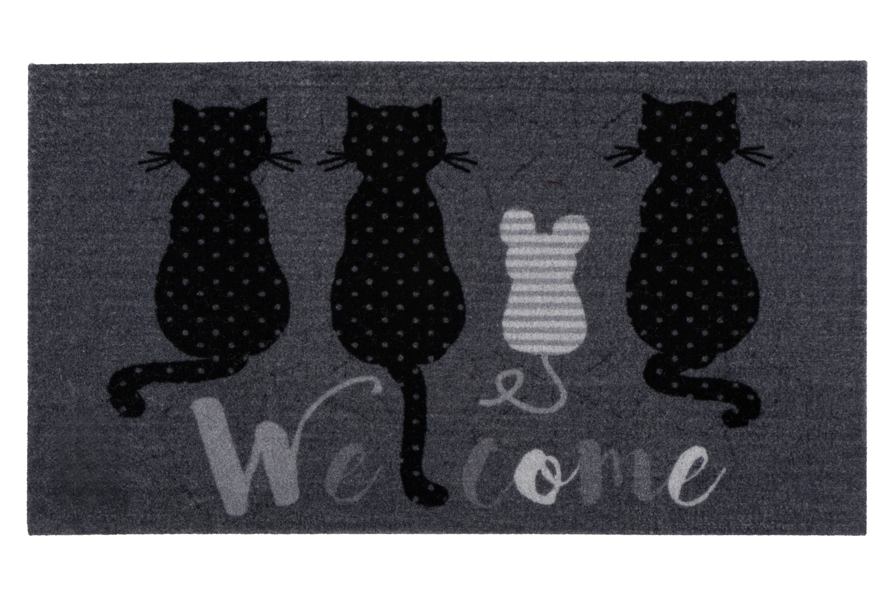 Kayoom Fußmatte Cosy Entry 425, rechteckig, Höhe: 6 mm, Türmatte, Schmutzfang, Katzen, Eingang