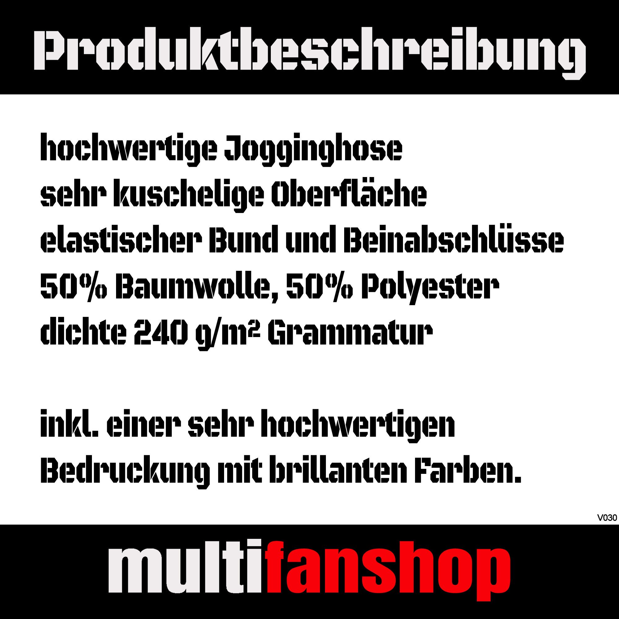 multifanshop Jogginghose Schalke - Textmarker - Trainingshose