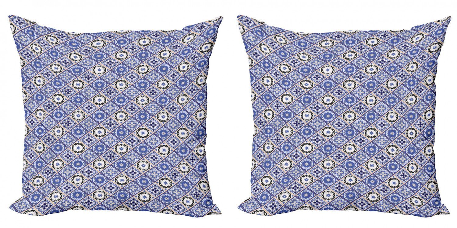 Kissenbezüge Modern Abakuhaus Digitaldruck, Azulejo marokkanisch Doppelseitiger (2 Accent Entwurf Stück), Geometrische