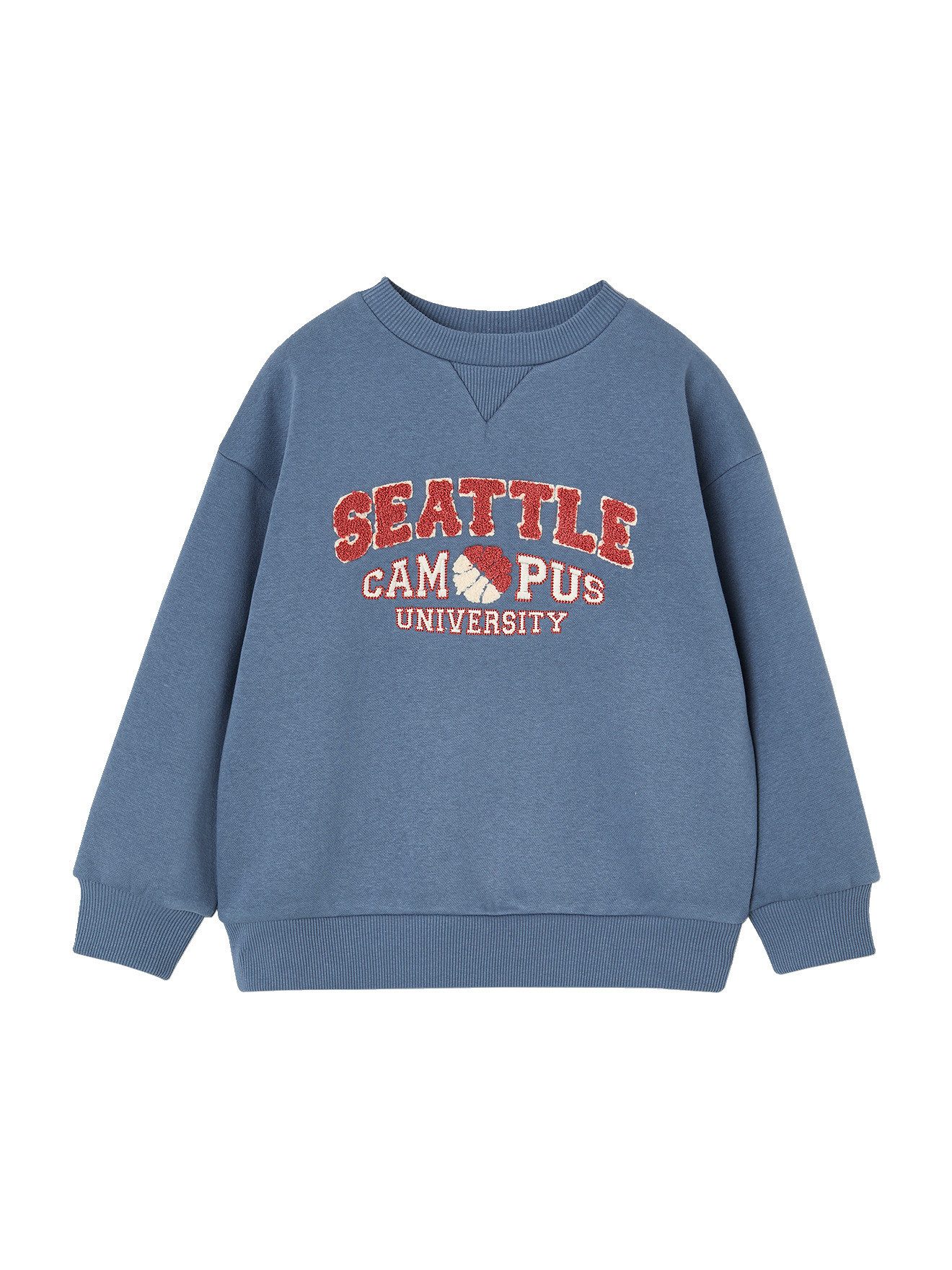 vertbaudet Fleecepullover Sweatshirt mit Bouclé-Print Jungen