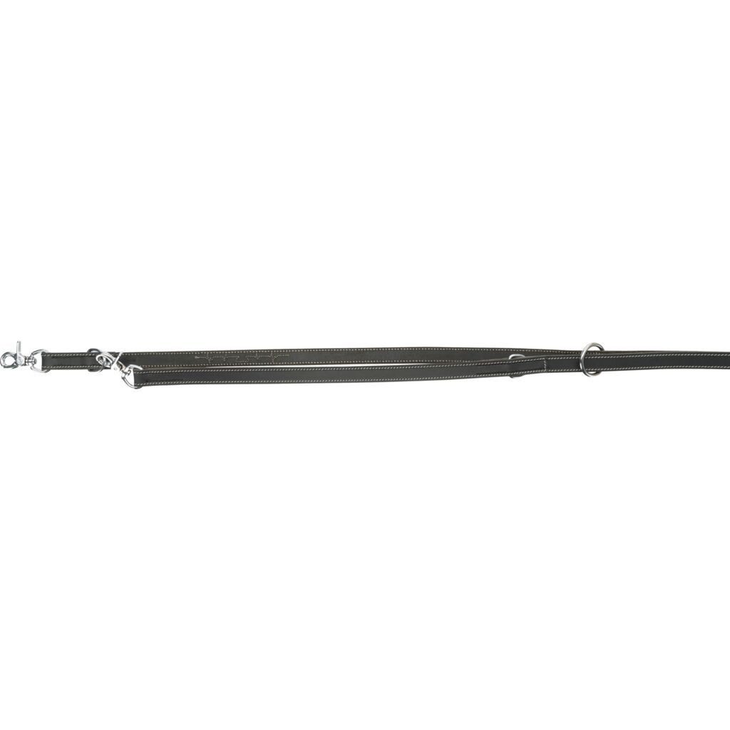 TRIXIE Hundeleine Rustic Fettleder-Verlängerungsleine Heartbeat - schwarz - 2,00 m/20 mm, Leder