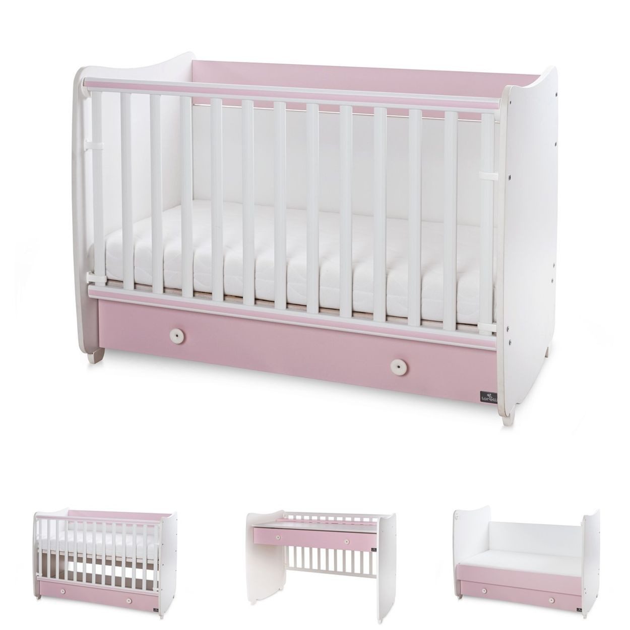 LORELLI Komplettbett Dream NEW, 140 x 70 cm, Schaukelbett, Schreibtisch, Schublade, Hubgitter