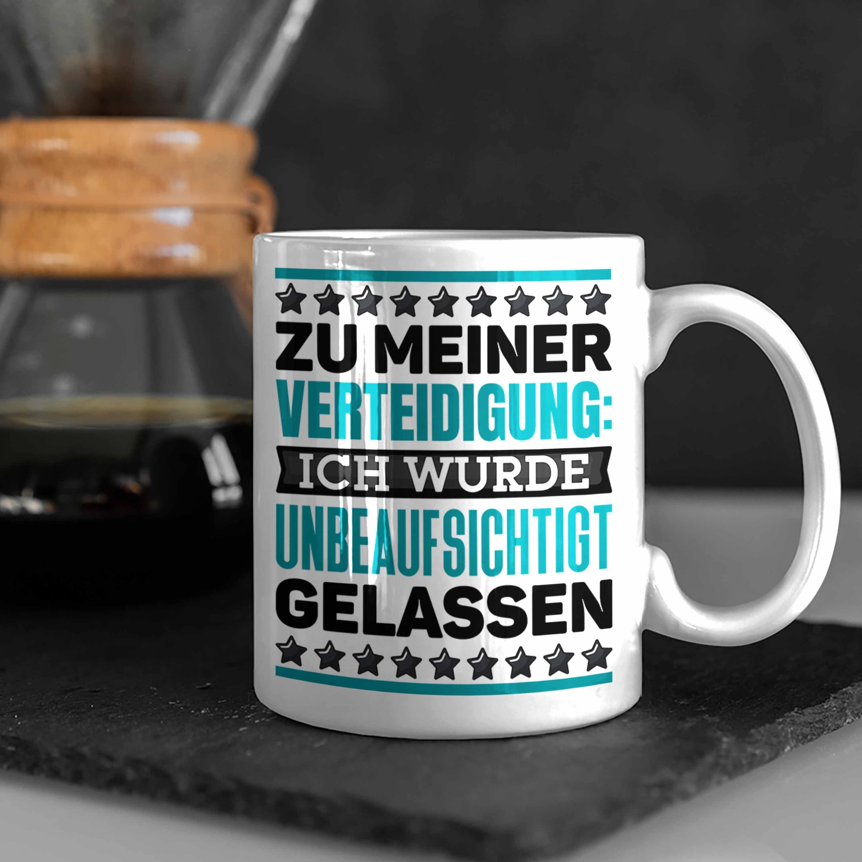 Tasse Zu Tasse Ich Verteidigung Beinahe Lustiger Trendation Kaffee-Becher Spruch Meiner Weiss