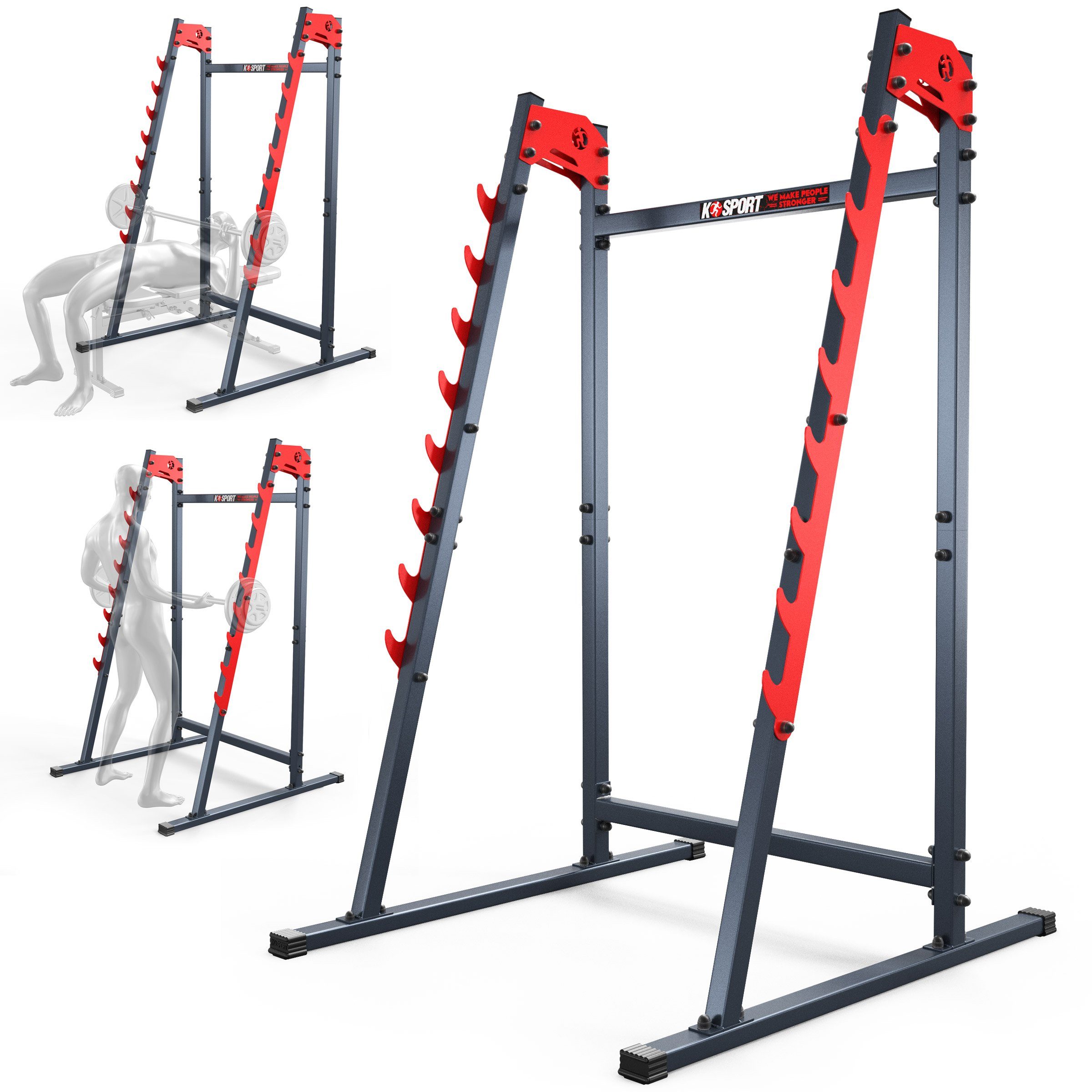 belastbar, bis (Squat Made Rack, K-SPORT Kraftstation kg 280 Langhantelablage in EU! Kniebeugeständer),