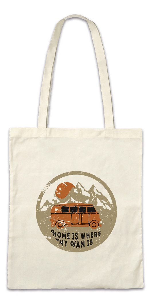 Beuteltasche Home Is Where My Van Is Stofftasche Campen Camping Camper Vanlife Road