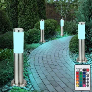 etc-shop LED Außen-Stehlampe, Leuchtmittel inklusive, Warmweiß, Farbwechsel, 4x RGB LED Steh Lampen Garten Außen Beleuchtung