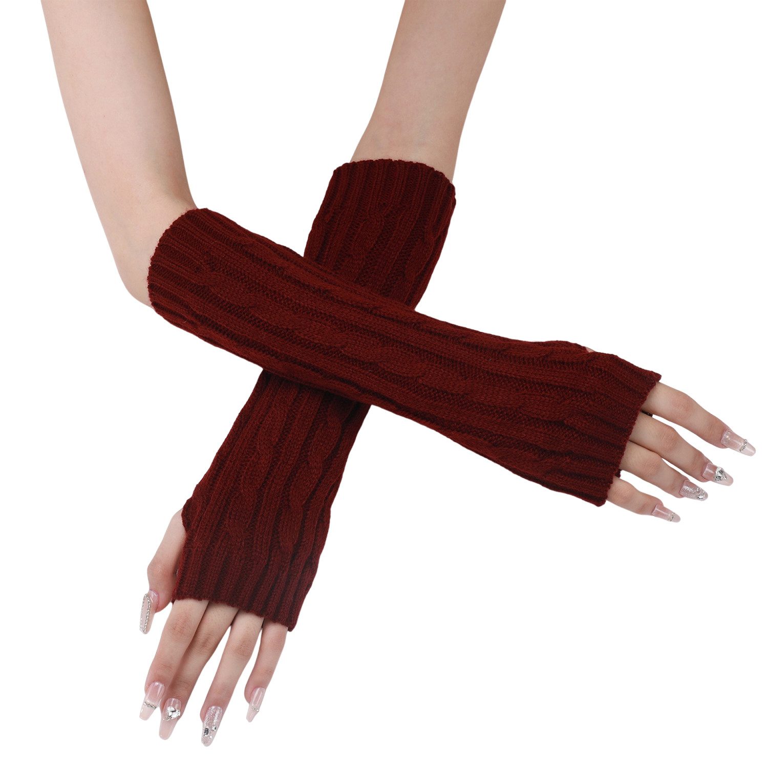 Refttenw Strickhandschuhe Damen Gestrickte Armwärmer Pulswärmer günstig online kaufen