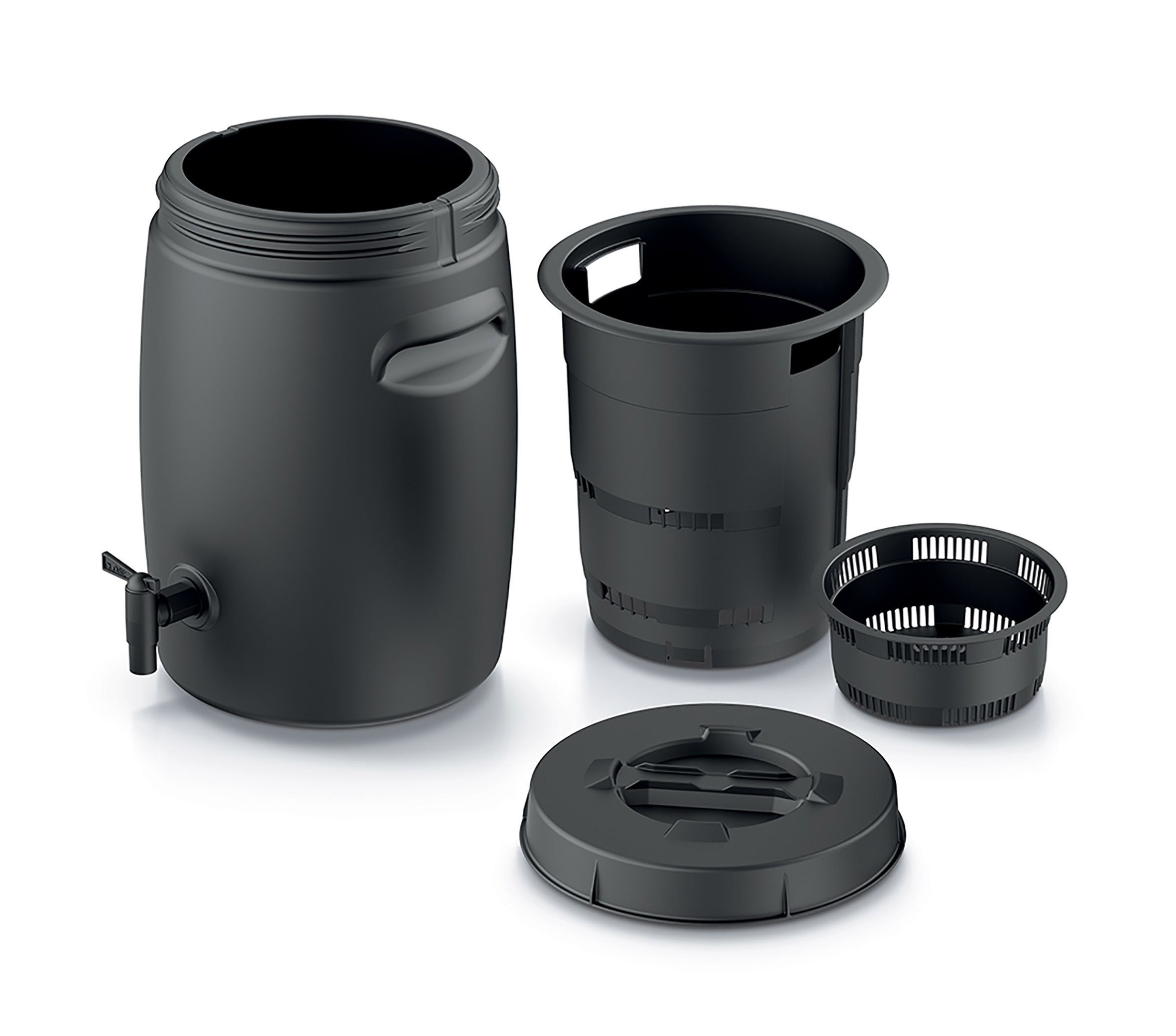 Spetebo Komposter Fass zur Herstellung von organischem Dünger, BxTxH: 29x29x42 cm, 25 l, (Packung, 1 St., 1 tlg), Kunststoff Dünger Tank