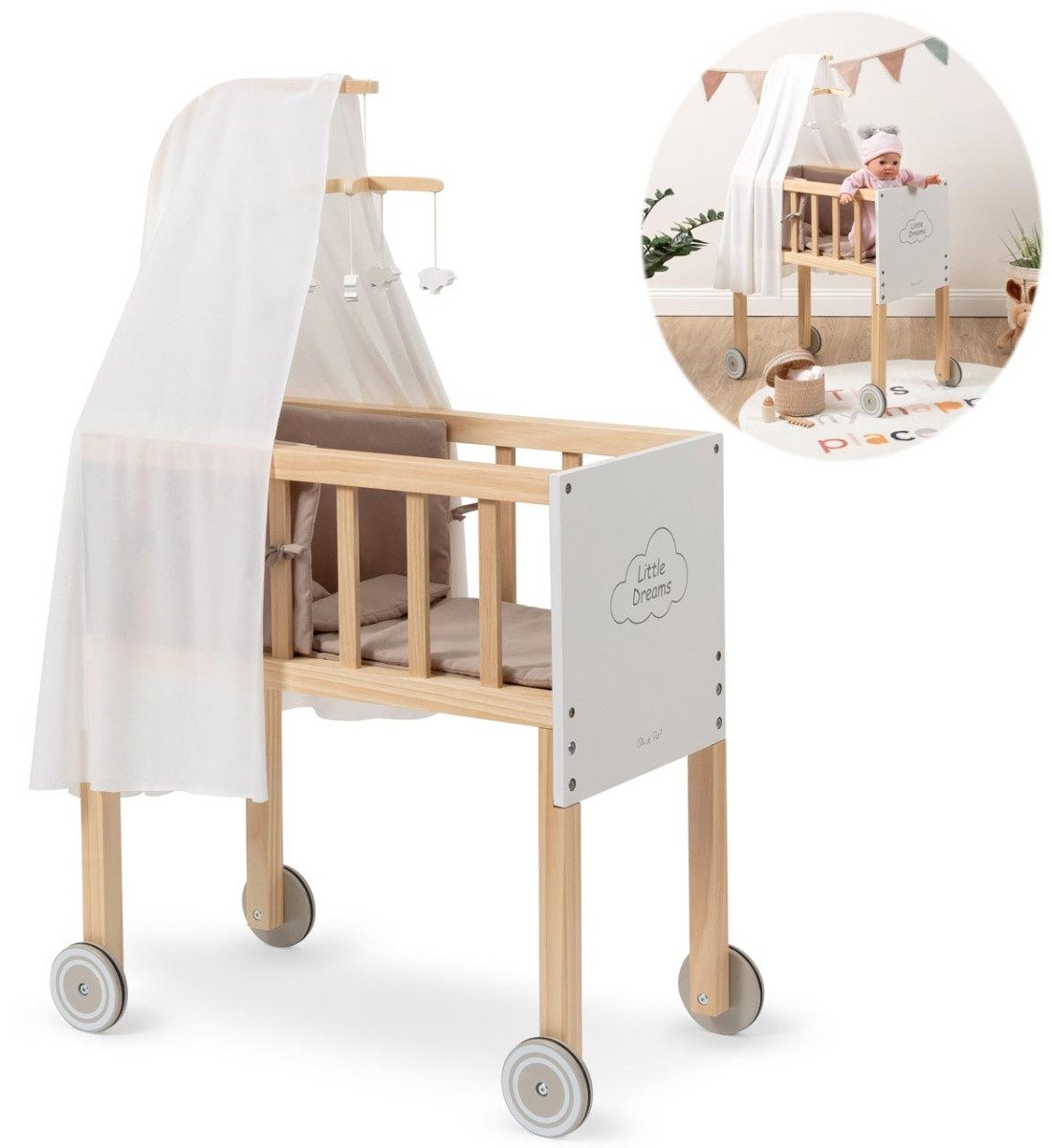 ELLA & PIET® Puppenbett Großer Puppen-Stubenwagen günstig online kaufen