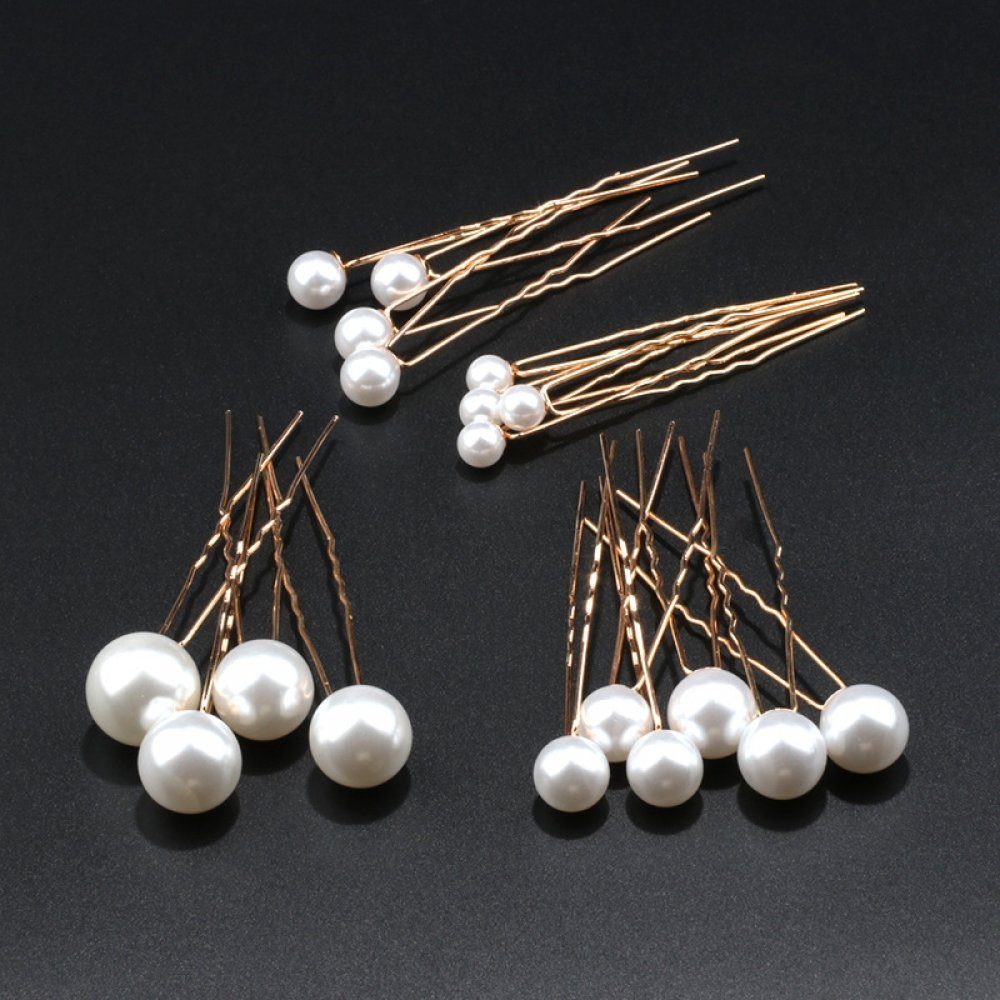 WaKuKa Diadem 36 Stück U-förmige Braut-Perlen-Haarspangen (36-tlg) Perlen-Haarspangen