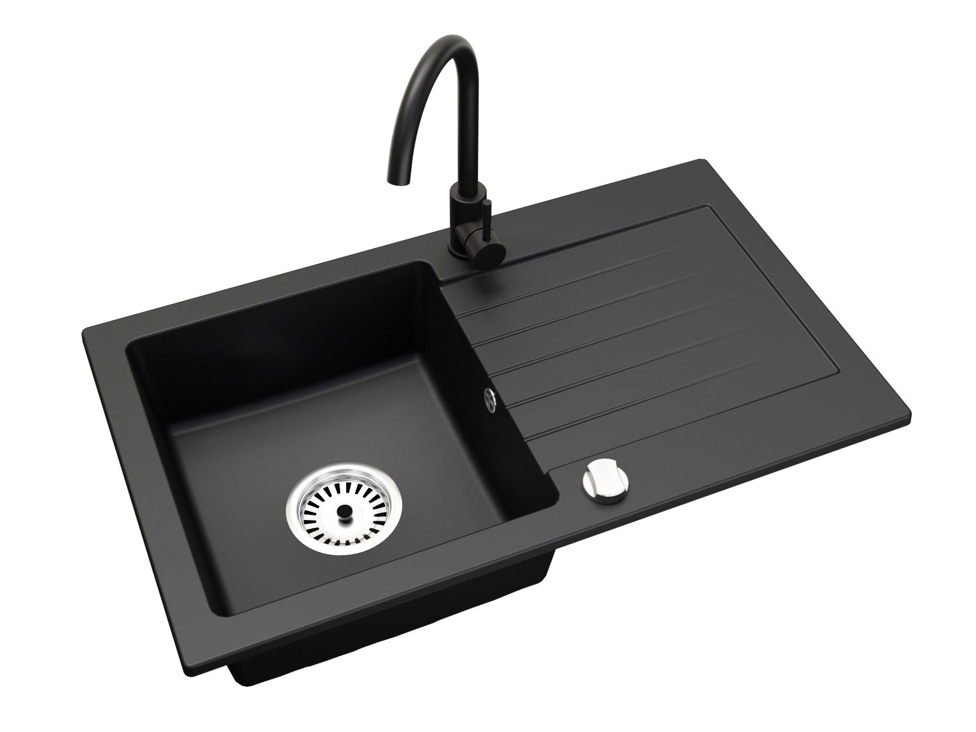 Faizee Home Küchenspüle Faizee Granitspüle 75 x 44 cm Schwarz