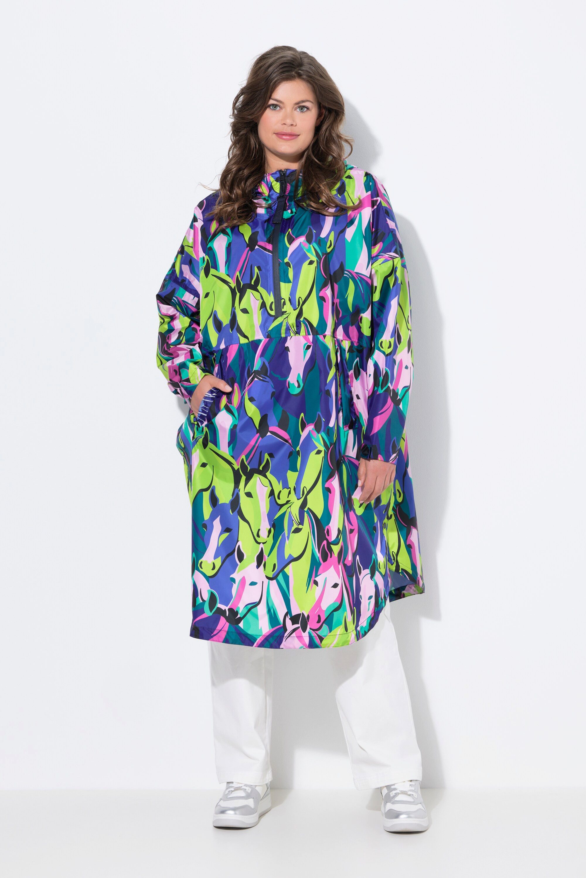 Laurasøn Funktionsjacke Funktions-Regencape Unisex Print Kapuze