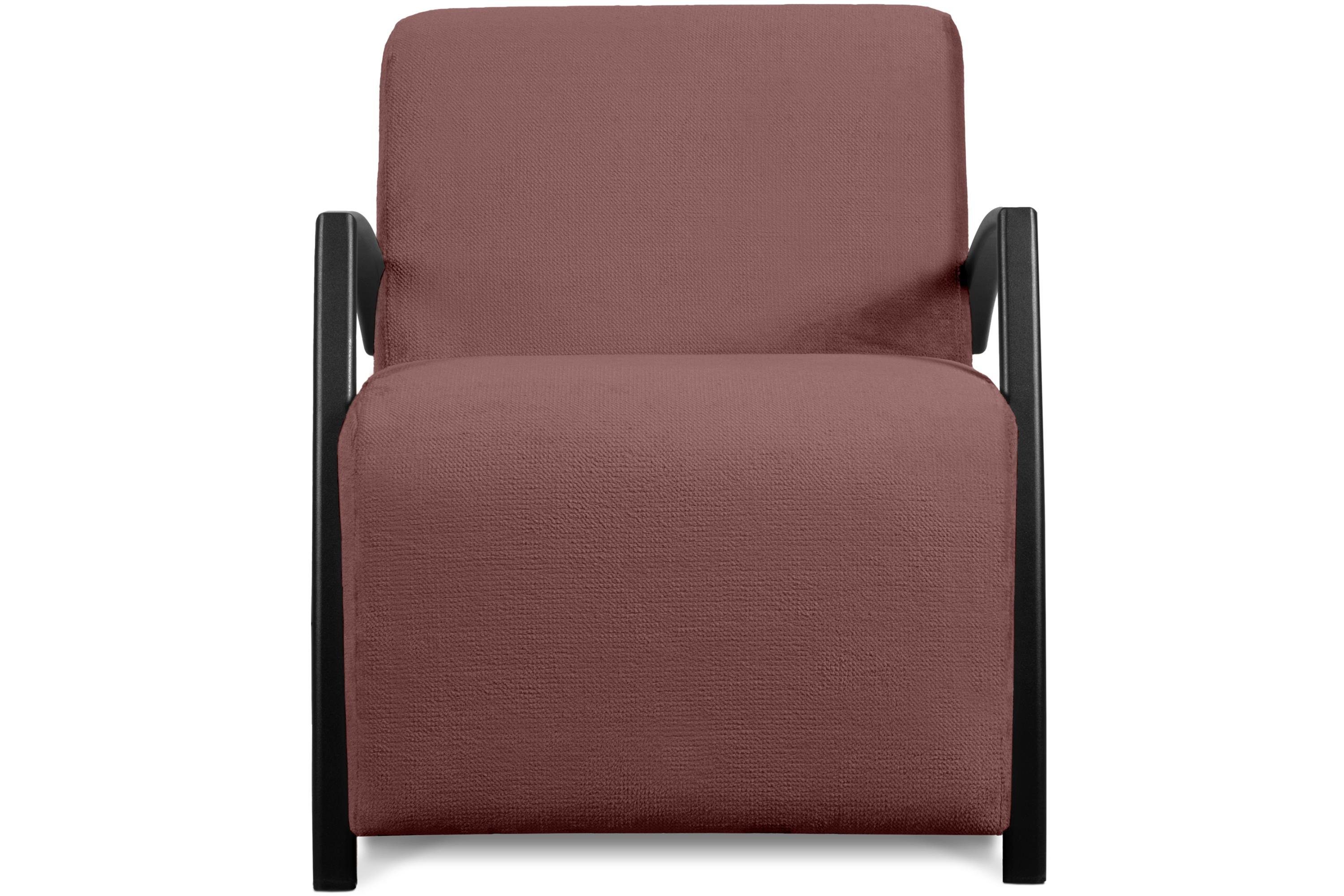 Cocktailsessel CARO im Form gewellter rosa mit ergonomische bequemes Konsimo | rosa für Sitz, Feder Sitzen Sessel,