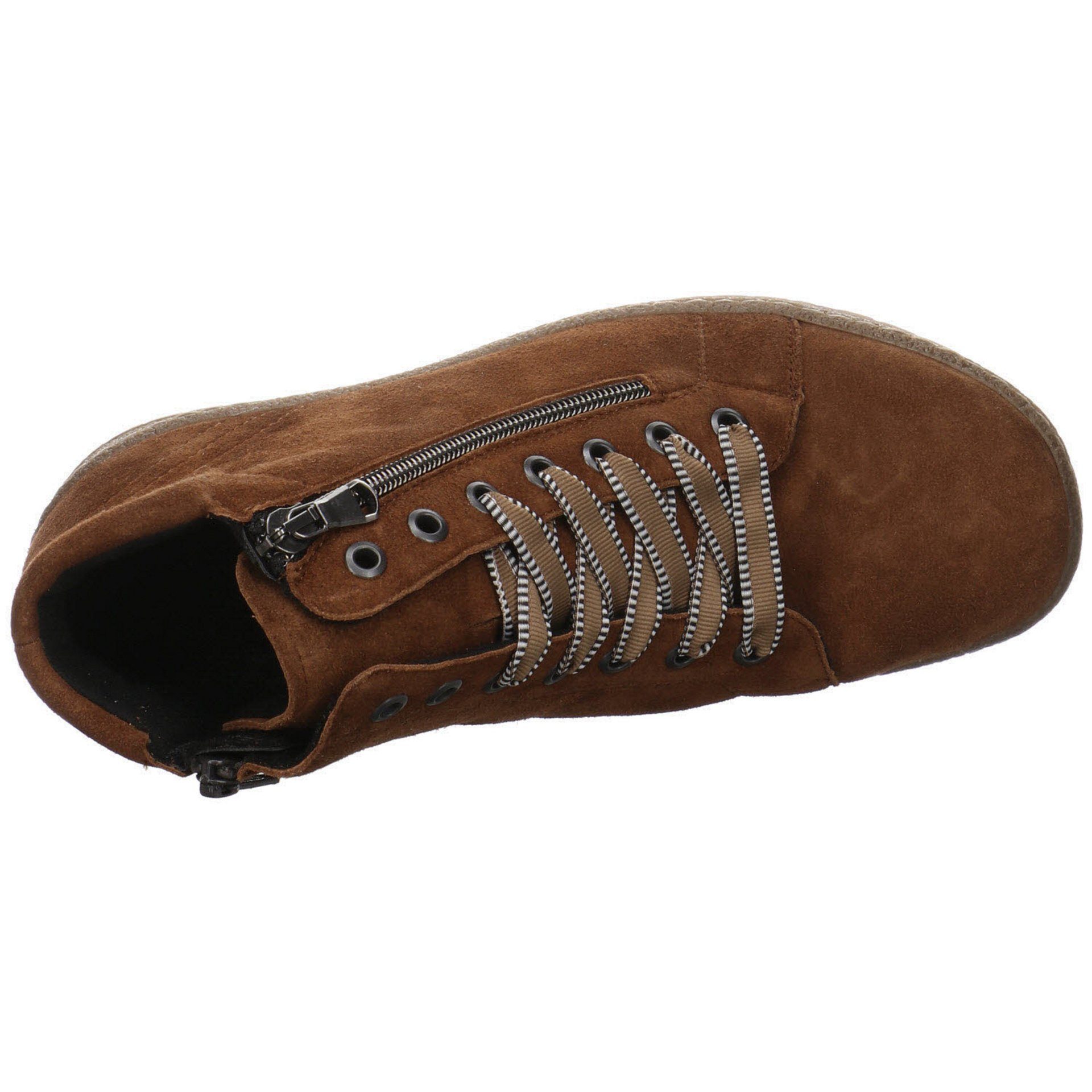 Semler Veloursleder Ilona Schnürhalbschuhe Schnürschuh Damen cognac Schnürschuh