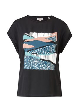 s.Oliver Shirttop T-Shirt im Materialmix Artwork