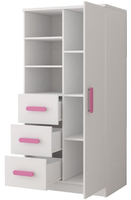 Polini Home Raumteilerregal »Schrankregal 80 x 160 x 40 cm Weiß mit rosa Griffen Colour Serie Polini«  - Onlineshop Otto