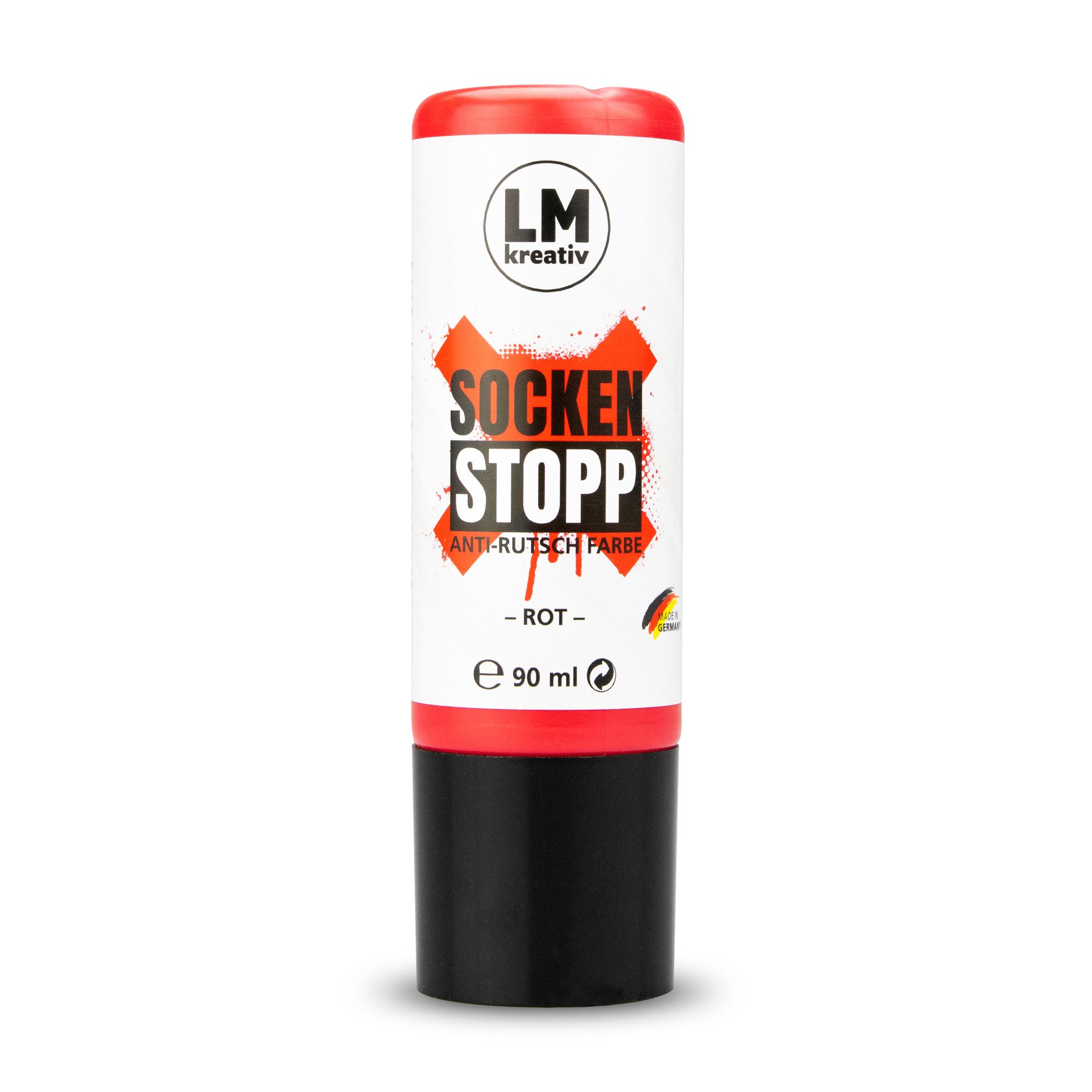 LM-Kreativ Bastelfarbe Socken Stopp Anti-Rutsch-Farbe für Socken, Teppiche und Textilien, wasserbasiert, latexfrei, geruchsneutral, waschbar bis 40 °C