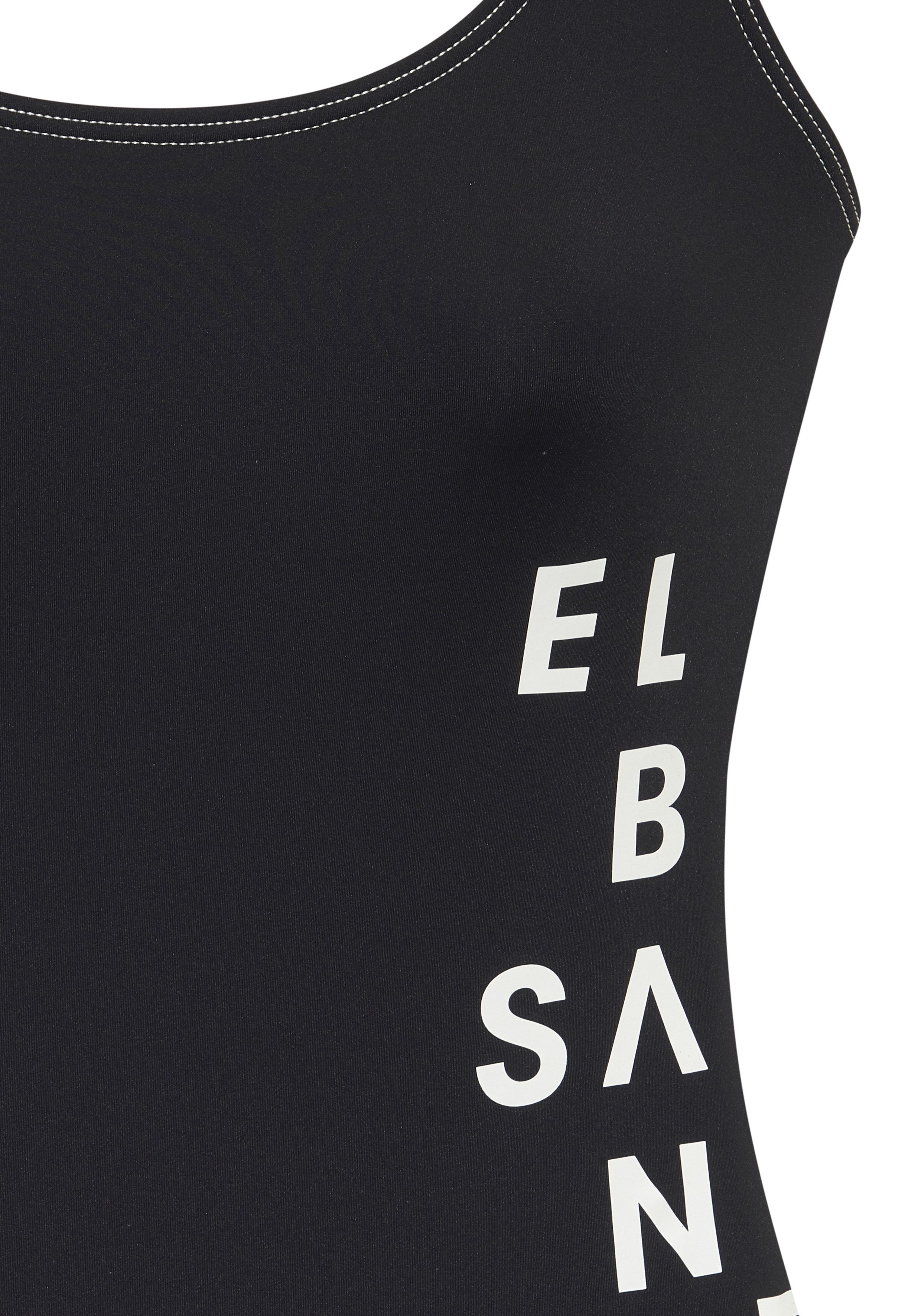 Elbsand Badeanzug Deep mit Logo in Kontrastfarbe