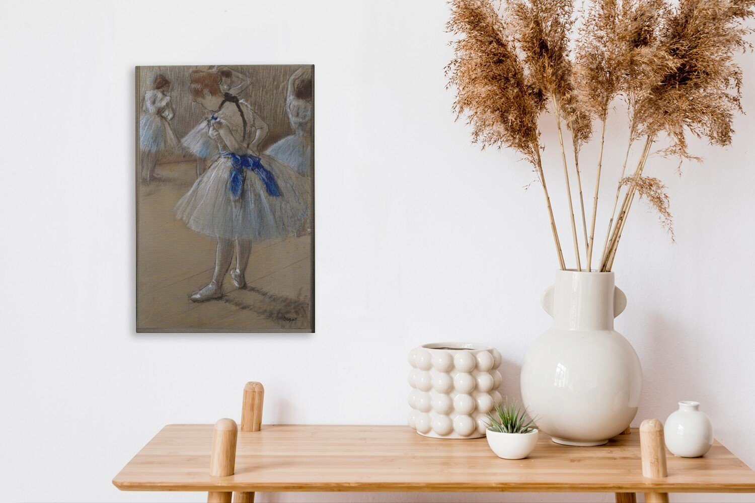 20x30 Gemälde, von - (1 St), Edgar Leinwandbild Gemälde OneMillionCanvasses® Leinwandbild fertig cm bespannt Tänzerin Zackenaufhänger, Degas, inkl.