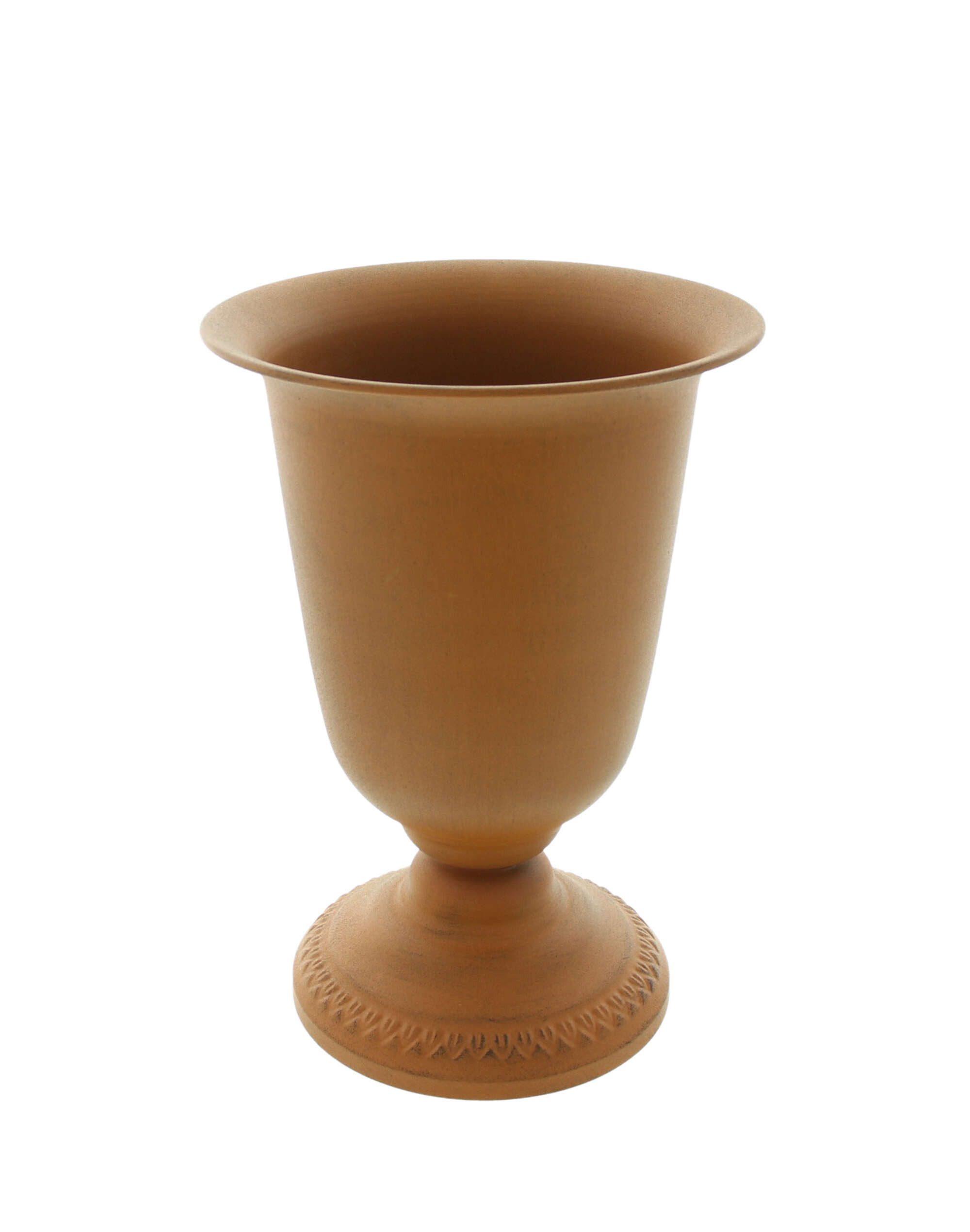 Dekoleidenschaft Pflanzkübel "Pokal" Metall, Rost-Optik, 33 cm hoch, Outdoor Blumentopf, Pflanztopf, Pflanzer für Draußen, Garten Amphore winterfest
