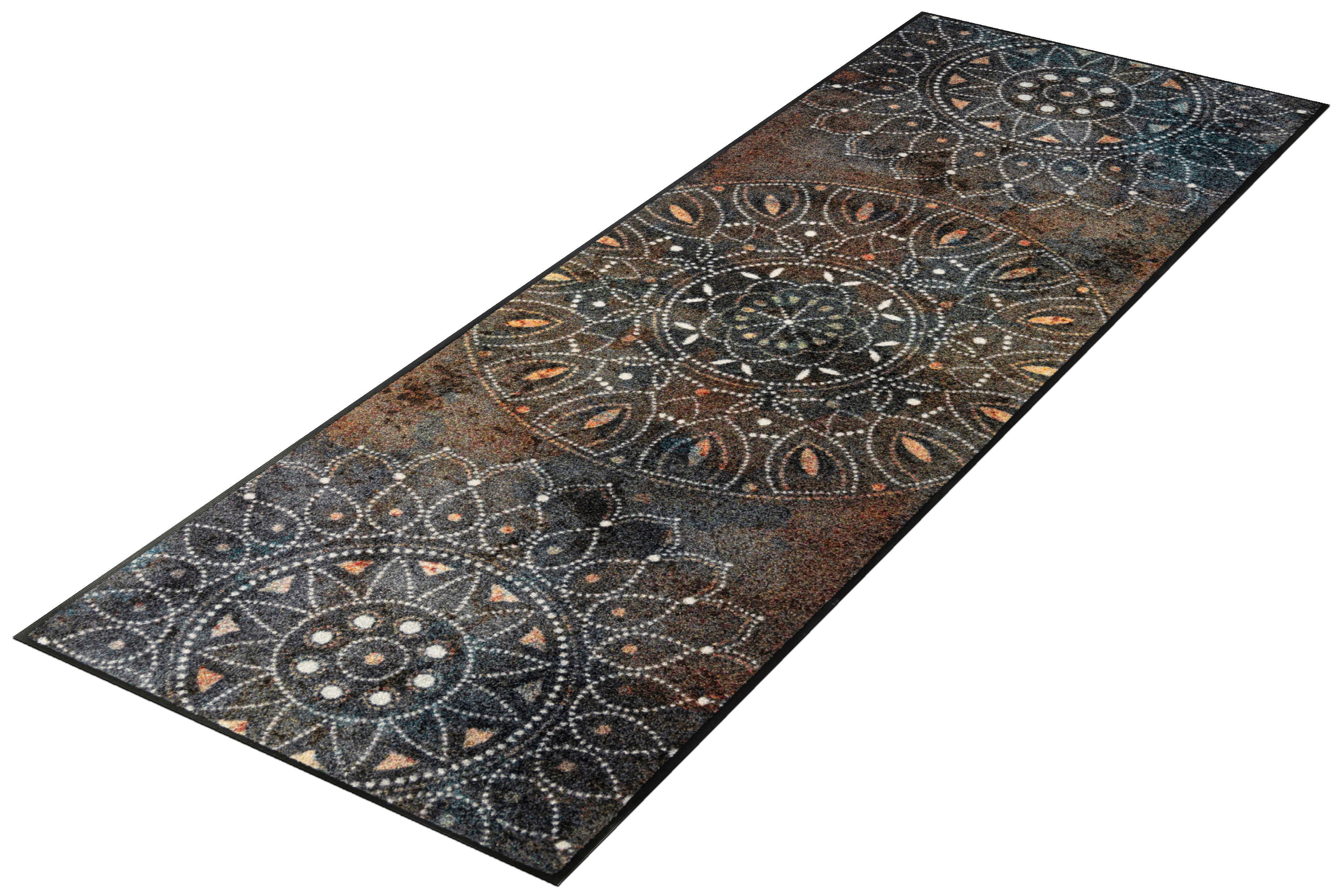wash+dry by Kleen-Tex Läufer Madhana, rechteckig, Höhe: 7 mm, Schmutzfangläufer, Mandala Motiv, rutschhemmend, waschbar