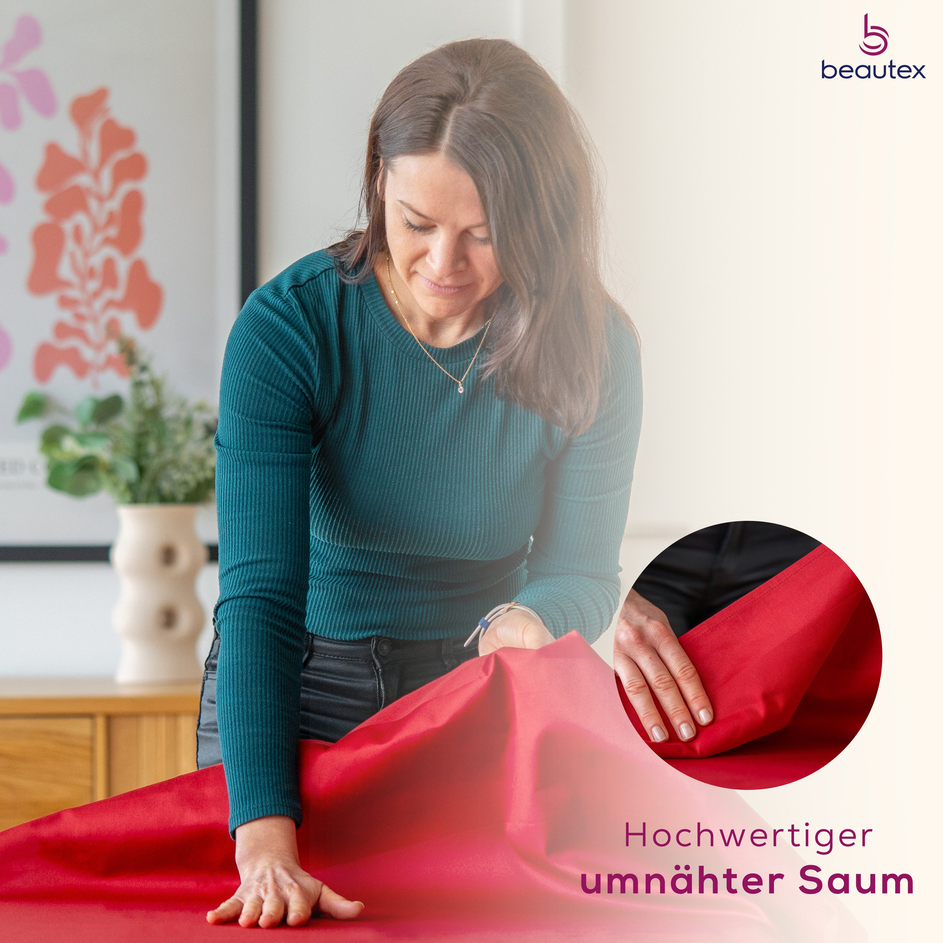 Beautex Tischdecke Damast Tischwäsche 100% Baumwolle, Vollzwirn, Gastronomie (1-tlg), Mercerisierte Vollzwirn-Qualität, 205 g/m², kochfest bis 95 °C – Bild 4 von 5