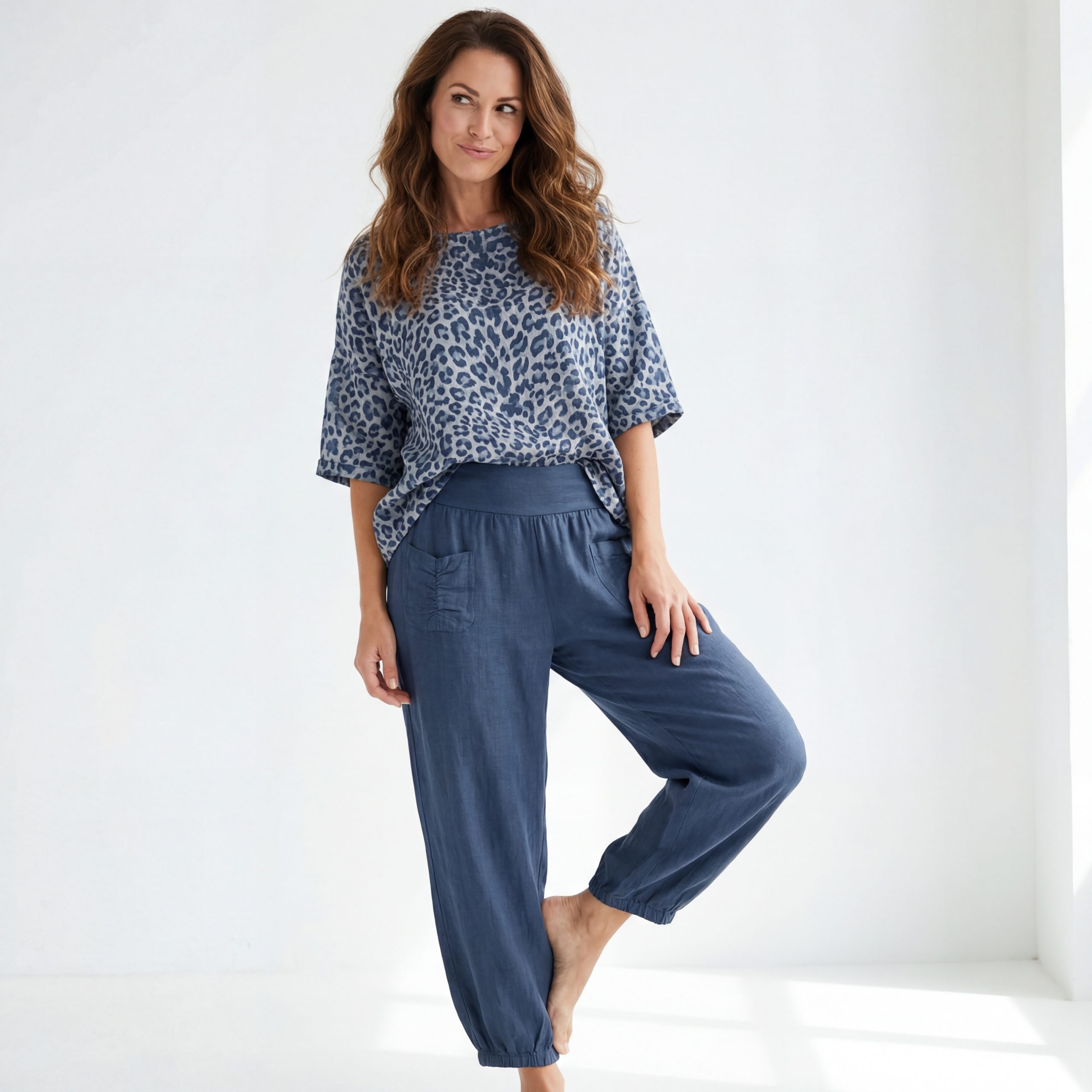 OriginalYou Leinenhose Sommerliche Leinen Pumphose luftig leichte Schlupfhose luftig & leichtes Leinengewebe, elastischer Bund, in Unifarbe
