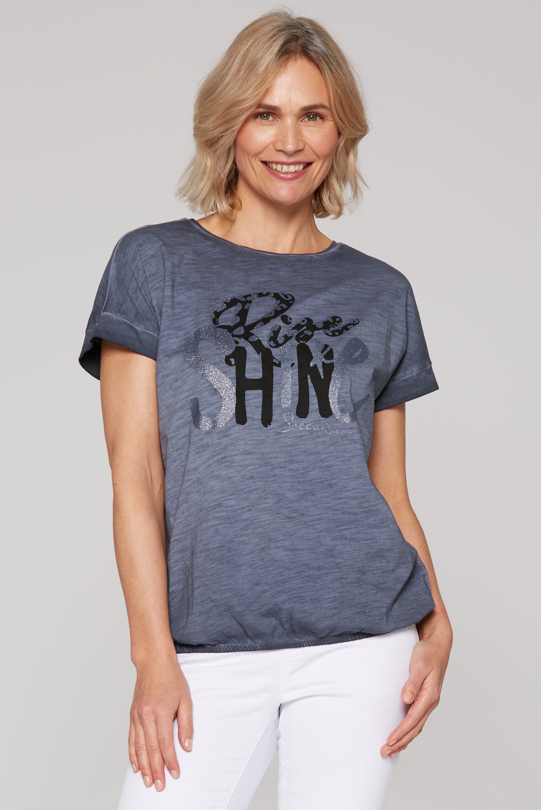 SOCCX Rundhalsshirt, mit Gummizug im Saum günstig online kaufen