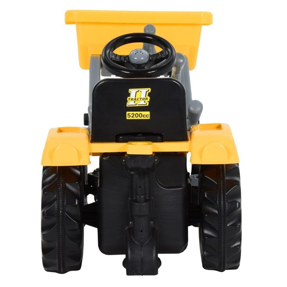 vidaXL Tretfahrzeug Trettraktor mit Bagger für Kinder Gelb und
