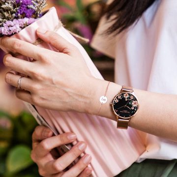 Victoria Hyde Quarzuhr Geschenkset Green Park Flower Roségold Schwarz, (Armbanduhr mit passendem Schmuckarmband), mit passendem Armband