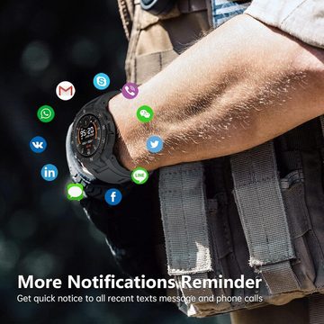 Lige Fur Herren mit Telefonfunktion,200+ DIY Zifferblatt Smartwatch (2.01 Zoll, Android / iOS), Mit IP67 Wasserdicht Fitnessuhr mit Schrittzähler/SpO2/Herzfrequenz