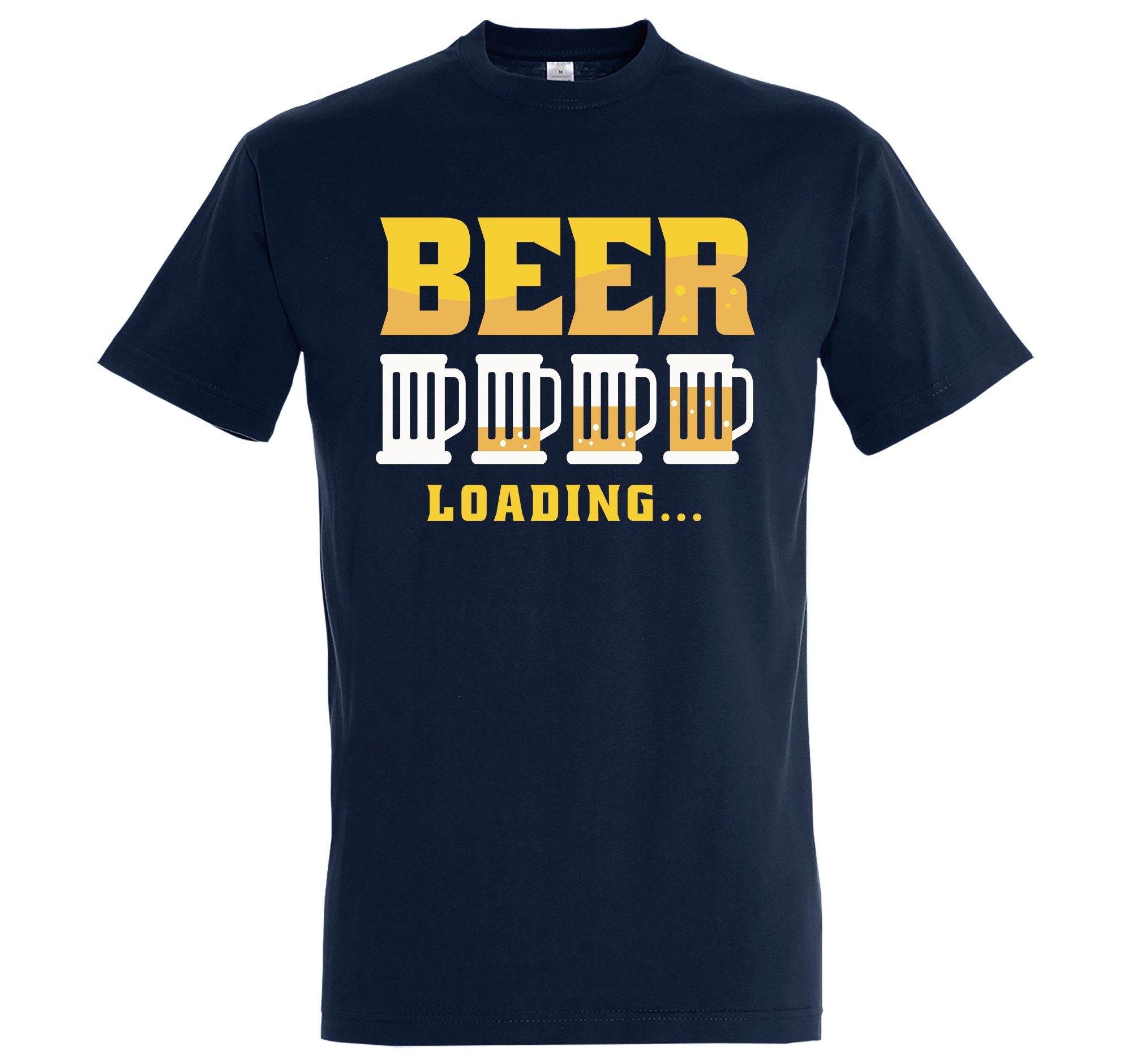 Frontprint Navyblau mit Designz trendigem Beer Shirt Herren T-Shirt Loading Youth
