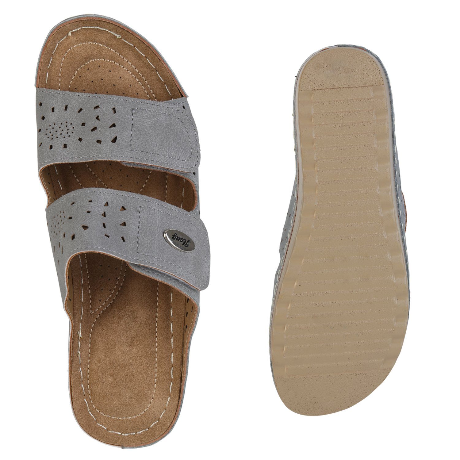 VAN HILL 840317 Sandalette Grau Schuhe