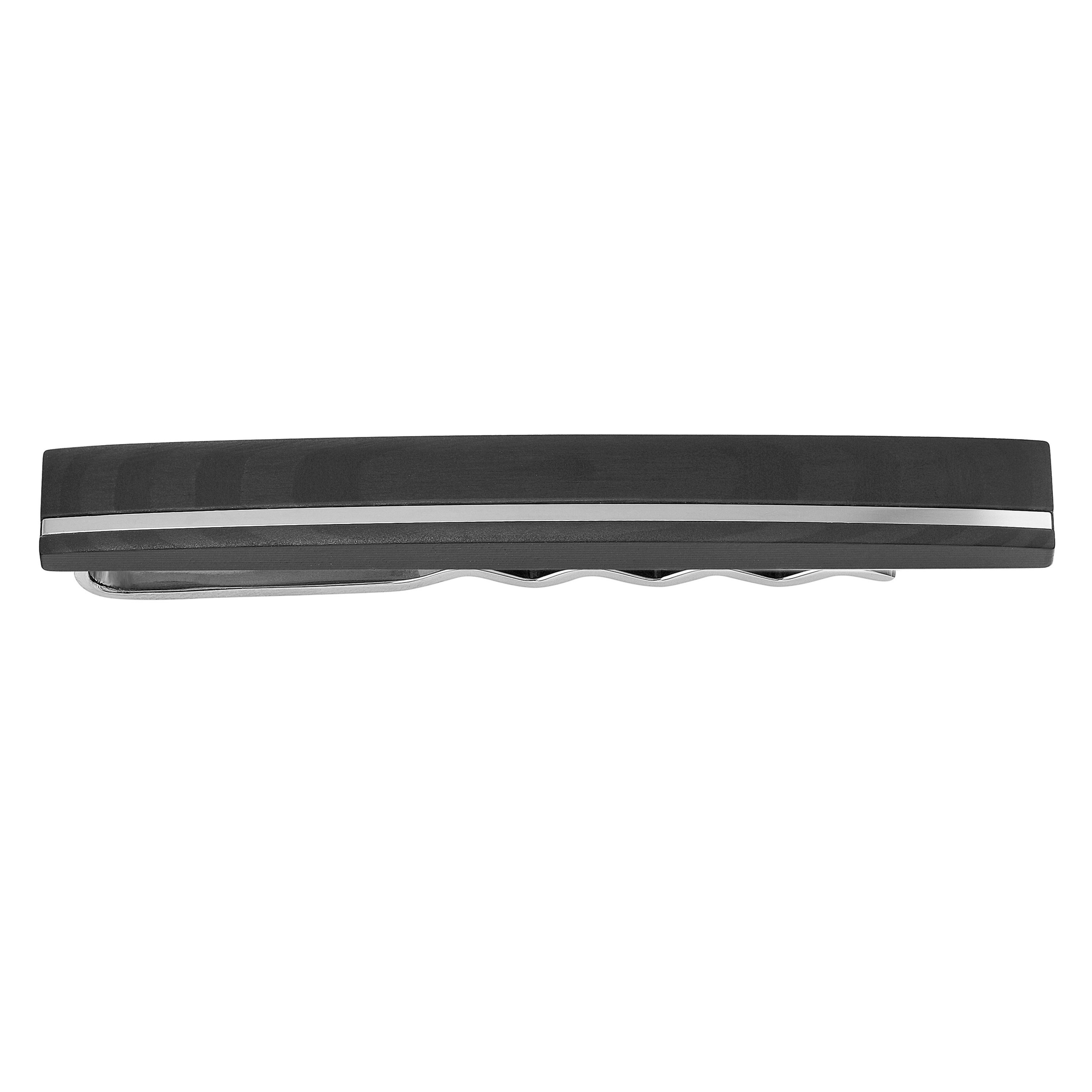 Karisma Krawattennadel Karisma Hochwertige Herren Edelstahl 316L Krawattennadel, mit Carbon-Composite/Krawattenklammer/Tie Clip Farbwahl KTC207