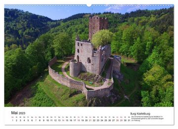 CALVENDO Wandkalender Deutschlands Burgen - Der Süden von oben (Premium, hochwertiger DIN A2 Wandkalender 2023, Kunstdruck in Hochglanz)