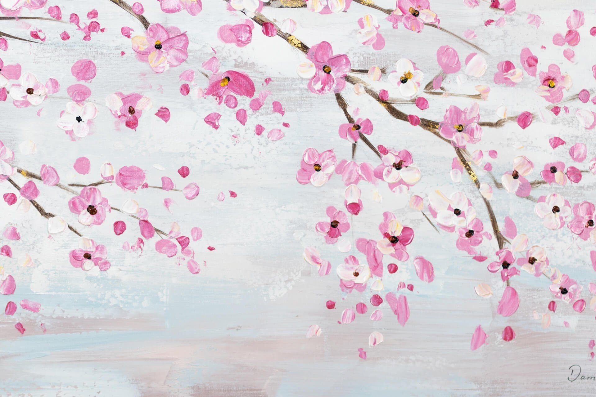 KUNSTLOFT Gemälde Ode an den cm, 120x60 Wohnzimmer Wandbild Frühling Leinwandbild 100% HANDGEMALT