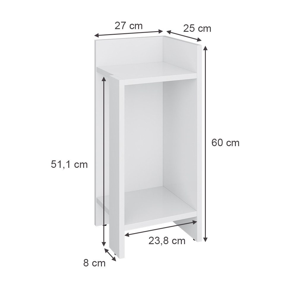 Vicco Nachtschrank Lenar, Weiß, 27 x günstig online kaufen