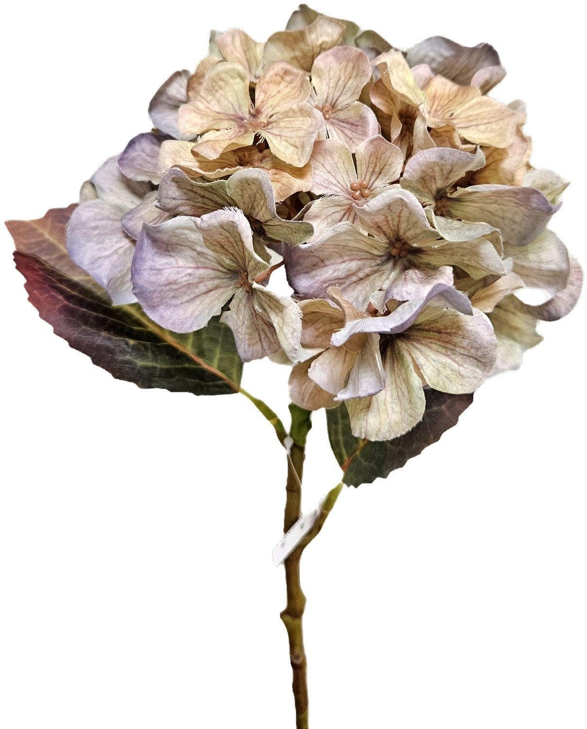 Kunstblume Hortensie NYNMAR, grün-lila, 50cm, Ø18cm Hortensie, artplants, Höhe 50.0 cm