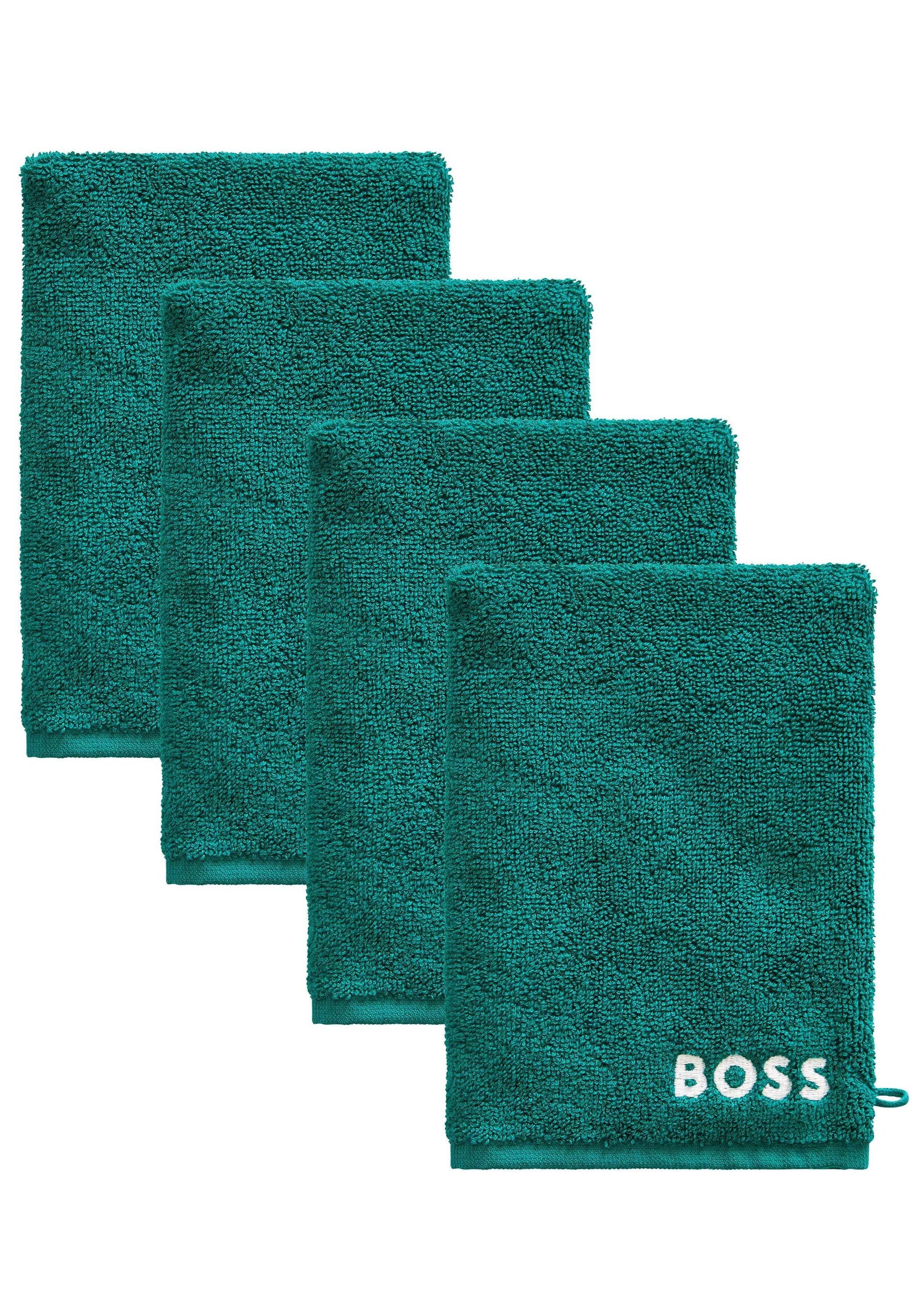 Hugo Boss Home Handtücher 4er-Set Waschhandschuhe, mit modernem Design EVERGLN