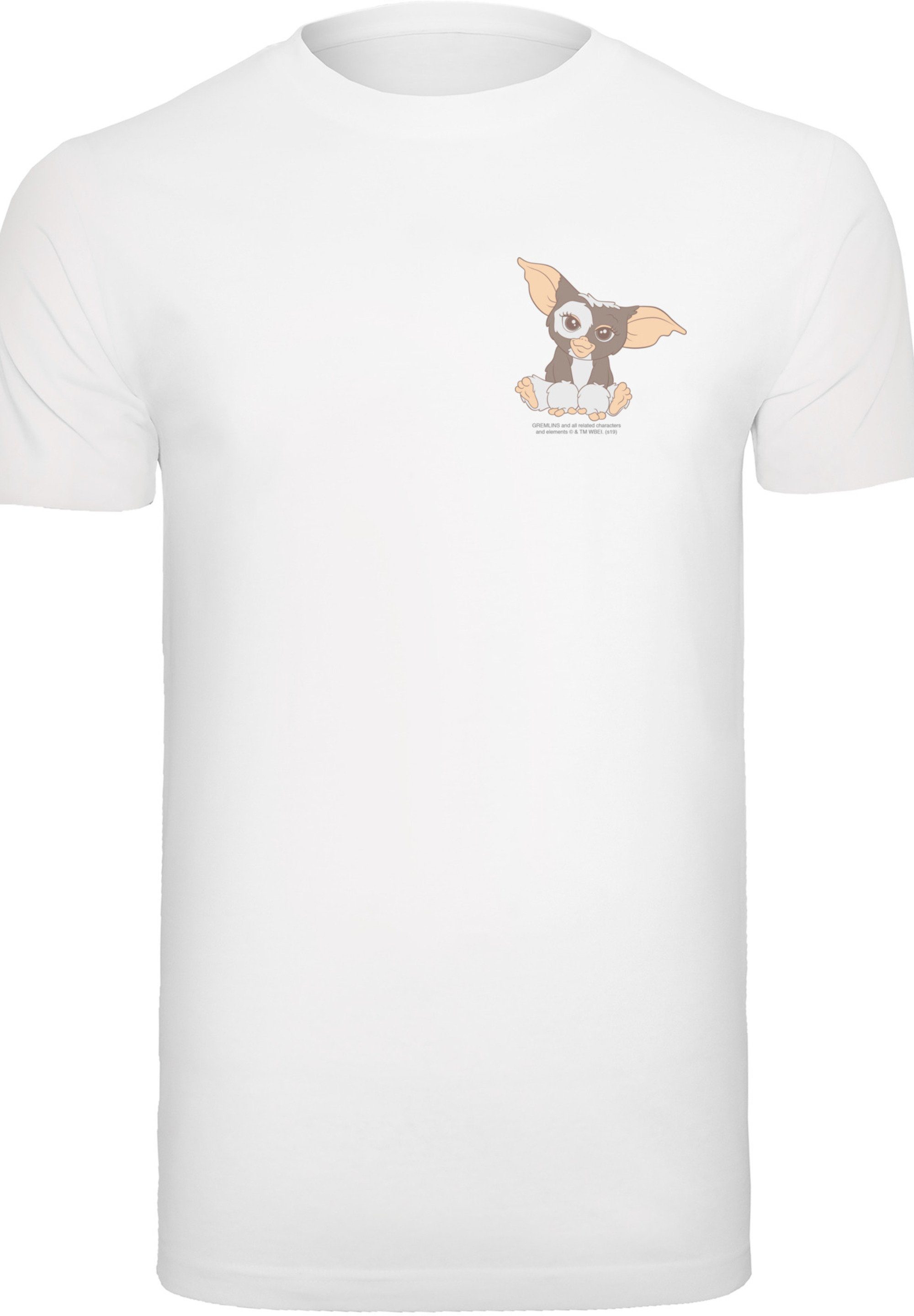 F4NT4STIC Kurzarmshirt Herren Gizmo Chest -BLK and Gremlins with T-Shirt Round Neck (1-tlg) white