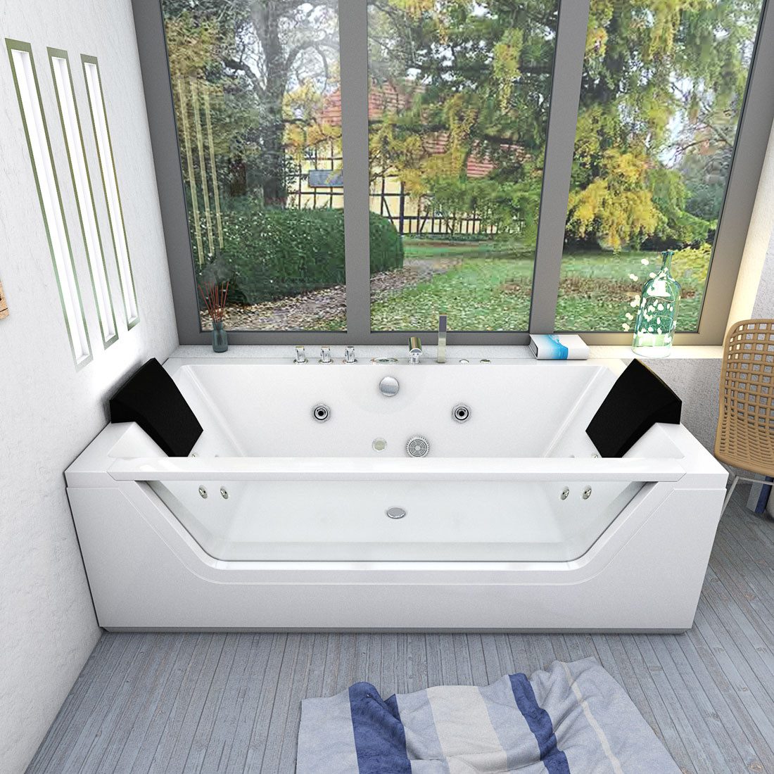 Thumbnail - AcquaVapore Whirlpool-Badewanne Whirlpool Reinigungsfunktion Pool Badewanne W83R-A-ALL, (1-tlg)