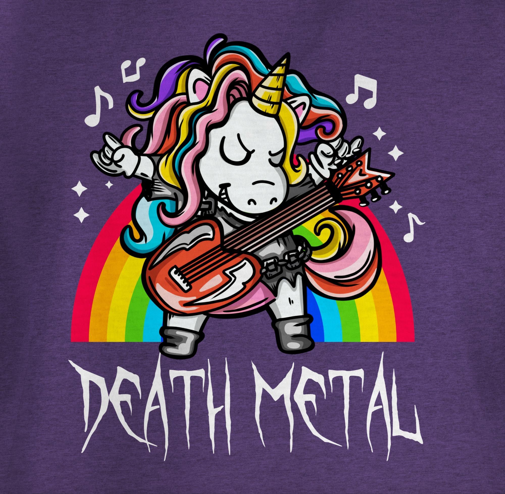 Meliert Death Co Einhorn T-Shirt und 1 Kinderkleidung Shirtracer Metal Lila