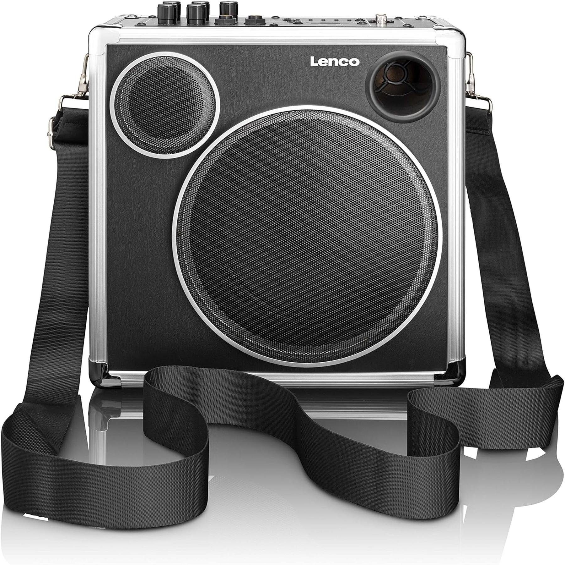 Lenco Lenco PA-45 Tragbares Soundsystem mit Bluetooth, USB und SD-Kartenlese Stereoanlage (30,00 W, Bluetooth, Karaoke Funktion)