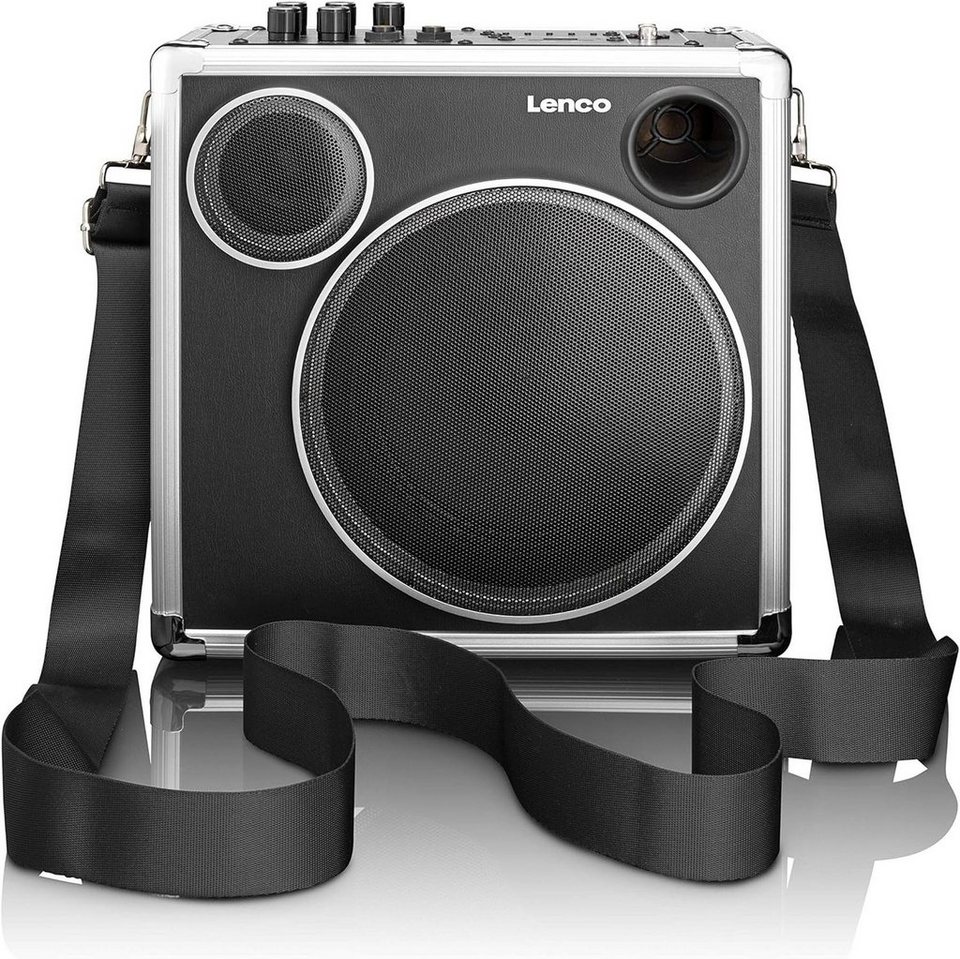Lenco Lenco PA-45 Tragbares Soundsystem mit Bluetooth, USB und  SD-Kartenlese Stereoanlage (30,00 W, Bluetooth, Karaoke Funktion)
