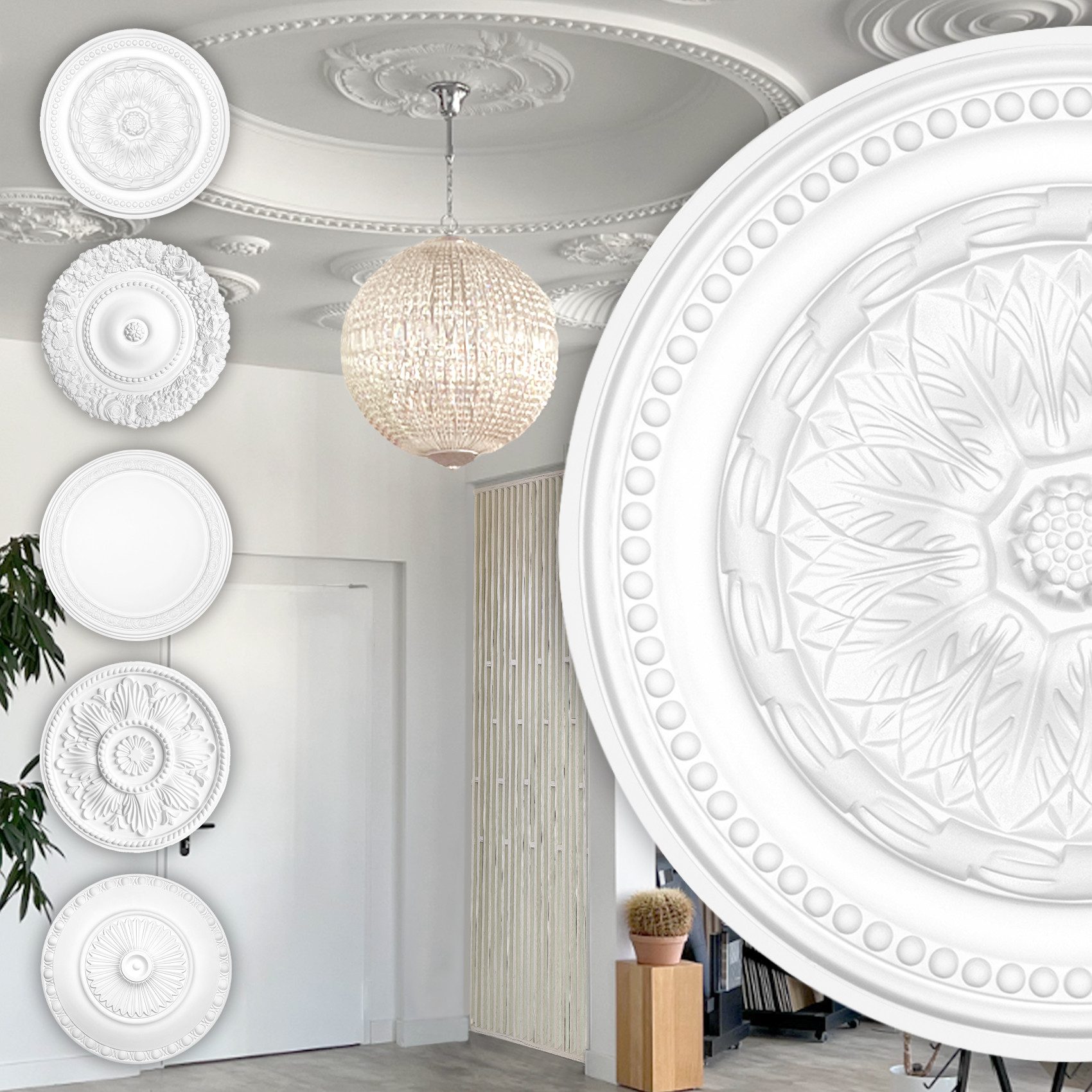Hexim Perfect Wanddekoobjekt B3005 (Stuckrosette aus günstig online kaufen