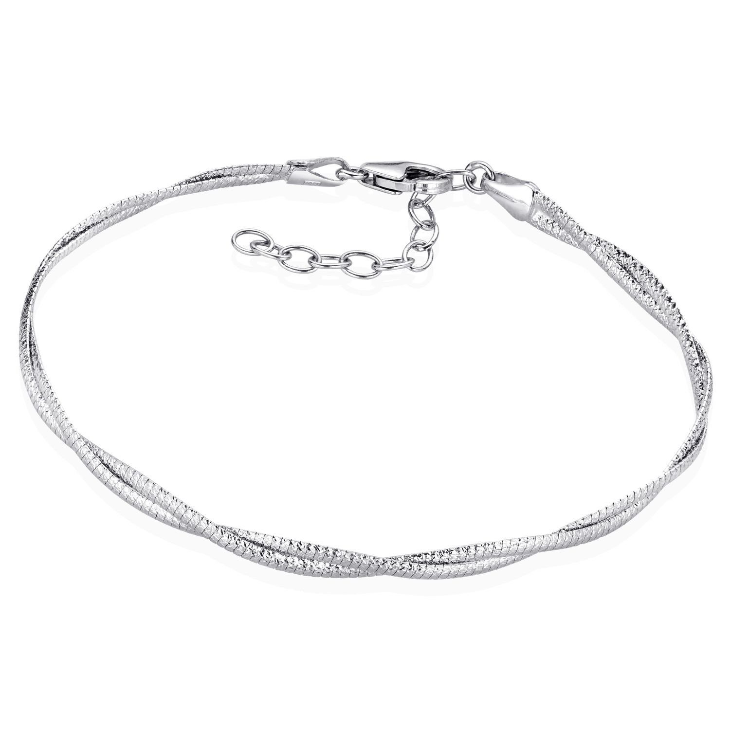Materia Silberarmband Damen Glitzer Tondakette gedreht SA-106, 925 Sterling günstig online kaufen