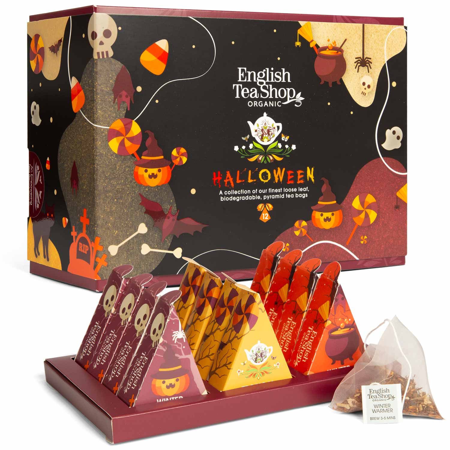English Tea Shop Tee Geschenk "Halloween" BIO, 12 Pyramiden Beutel