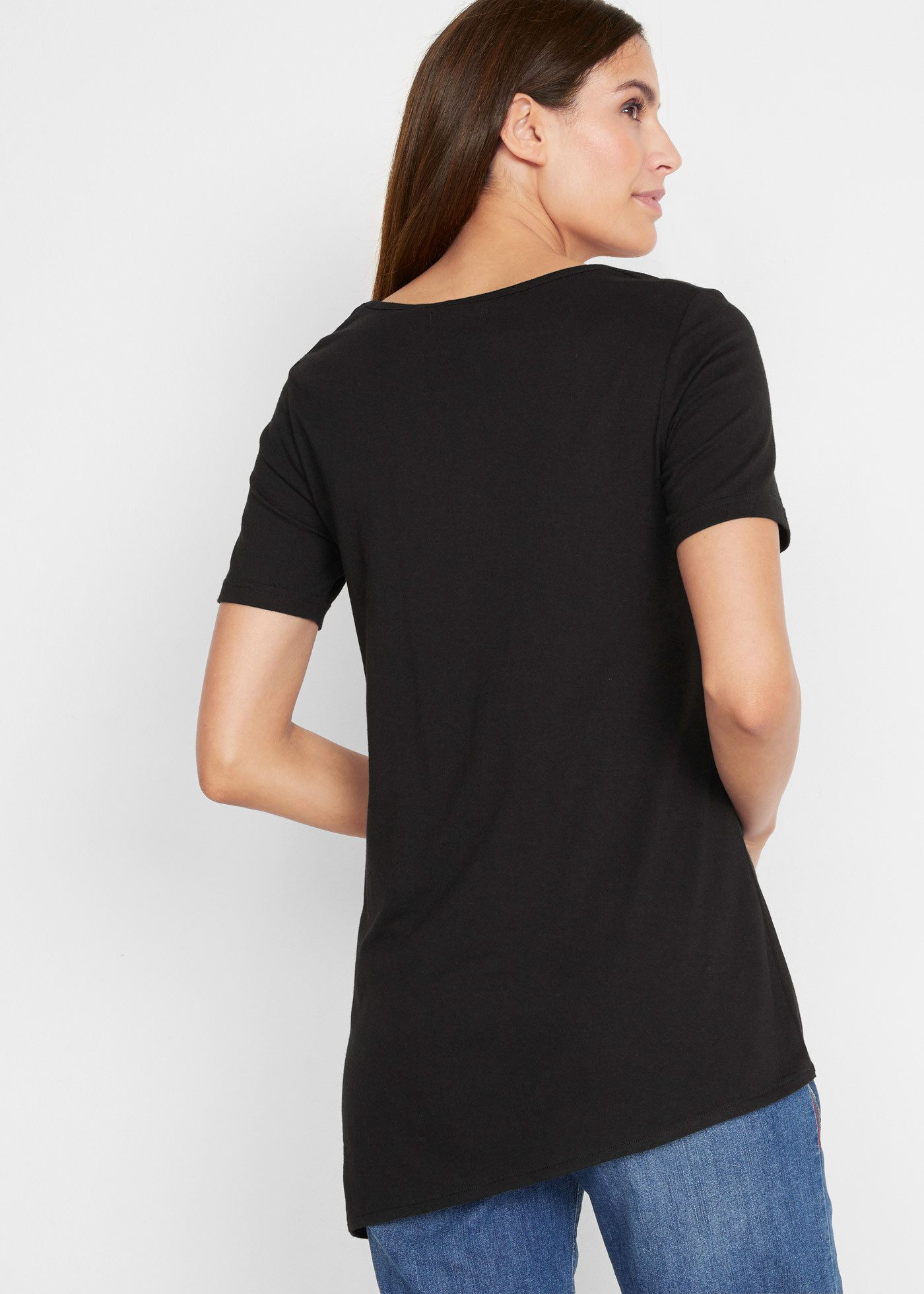 bonprix Longshirt bequeme Passform, asymmetrischer Saum, mit Seitenschlitz, günstig online kaufen