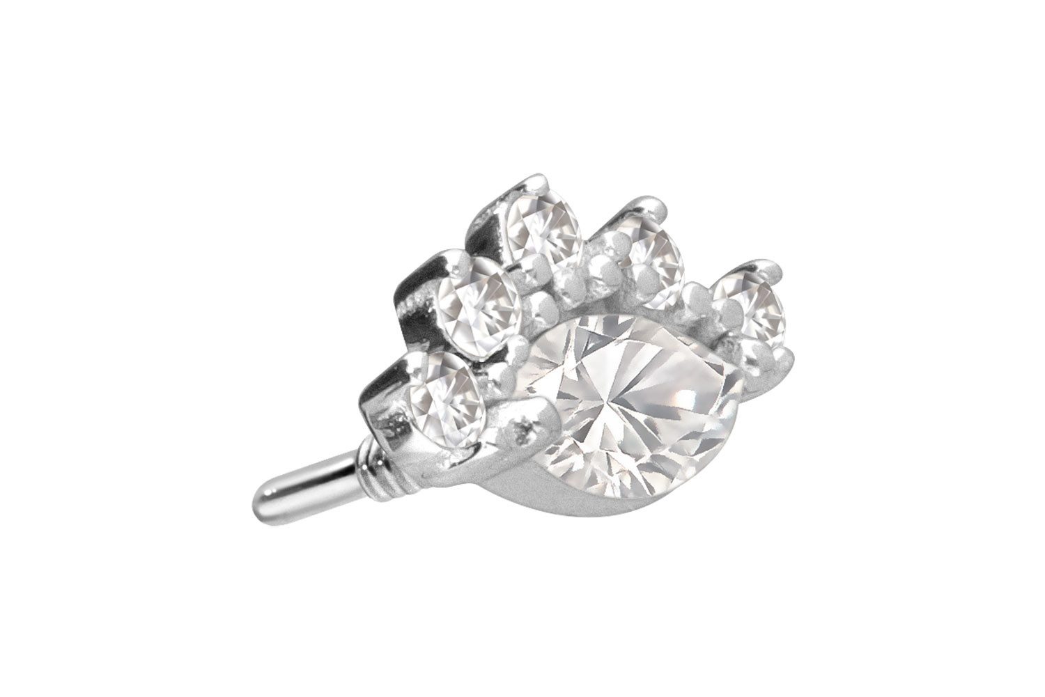 Piercing-Set 14 Karat Gold Schraubaufsatz mit Außengewinde MOISSANITE-AUGE